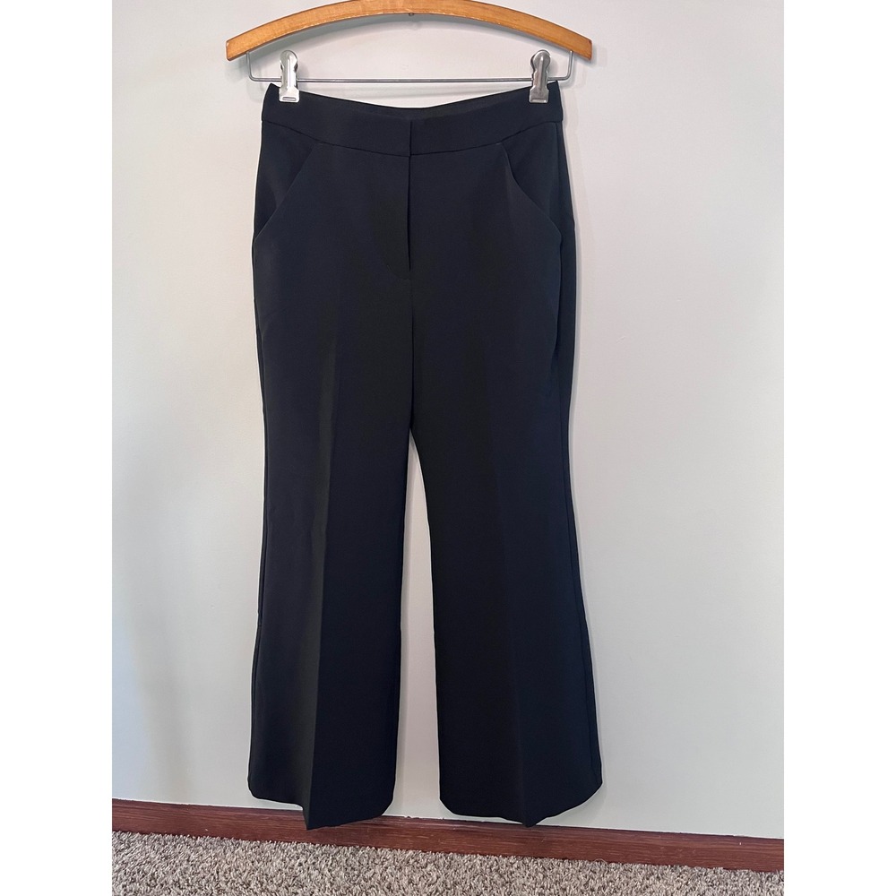 Express Editor Flare Trouser High Rise Black Dress Pants Size 0S